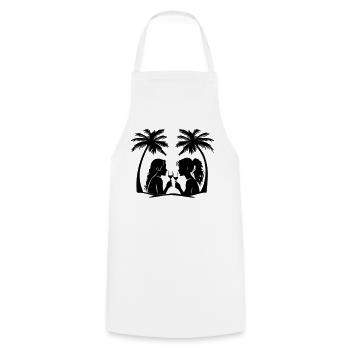 HolidayWomen's Palm Tree Icon - Cooking Apron - white - Front - AI Model Male 185 dark (185cm)