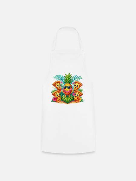 Kawaii Ananas Party mit Pizza-Kumpels - Kochschürze - Weiß