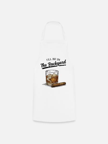 Whiskyglas und Zigarre - Kochschürze - Weiß