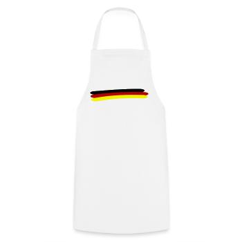 Germany Flag Line - Cooking Apron - white - Front - AI Model Male 185 dark (185cm)