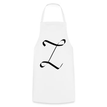 Lettre Z - Tablier de cuisine - blanc - Devant - AI Model Male 185 dark (185cm)