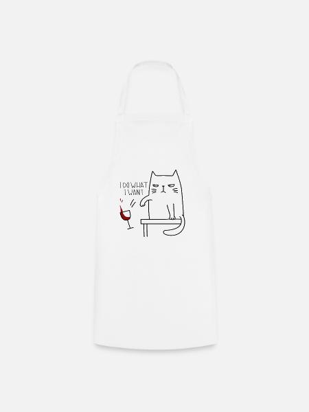 Freche Katze - Kochschürze - Weiß