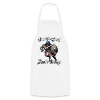 Scottish Clan Warrior Motif | Highland Charge - Cooking Apron - white - Front - AI Model Male 185 dark (185cm)