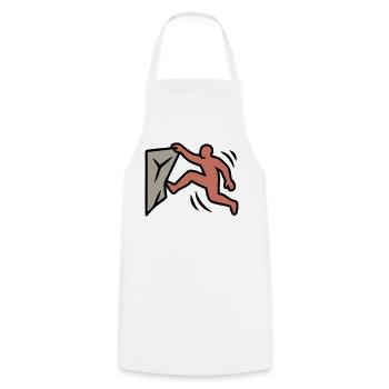 Boulderer Jump Climbing Bouldering Sports - Cooking Apron - white - Front - AI Model Male 185 dark (185cm)