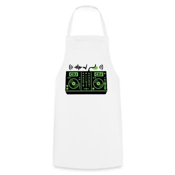 DJ Mixer Mischpult Techno Festival Raver - Cooking Apron - white - Front - AI Model Male 185 dark (185cm)