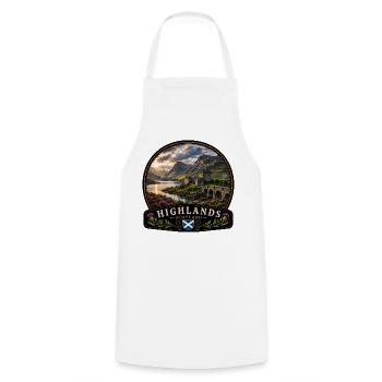Scotland Highlands Nature River Mountains Hiking - Cooking Apron - white - Front - AI Model Male 185 dark (185cm)