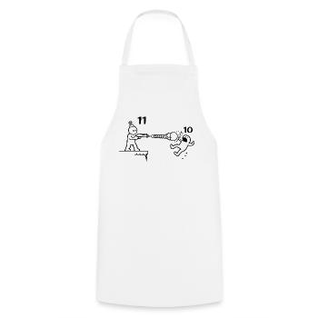 Fête d’anniversaire 11 Cadeau de garçon d’anniversaire - Tablier de cuisine - blanc - Devant - AI Model Male 185 dark (185cm)