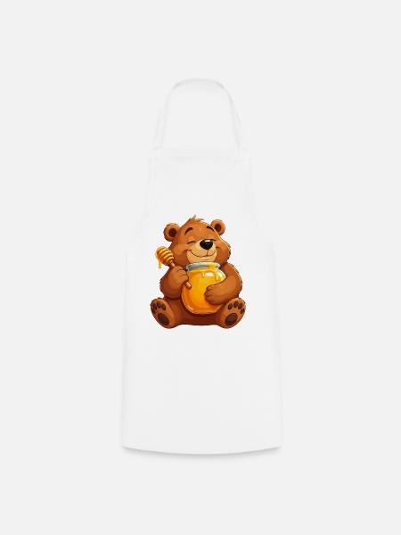 Kuschelbär mit Honigtopf - Kochschürze - Weiß