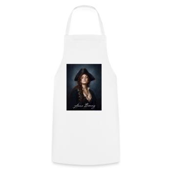 Anne Bonny Pirate Portrait - Cooking Apron - white - Front - AI Model Male 185 dark (185cm)