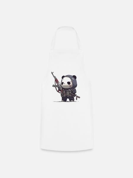 Kampf Panda im Taktik-Outfit - Kochschürze - Weiß