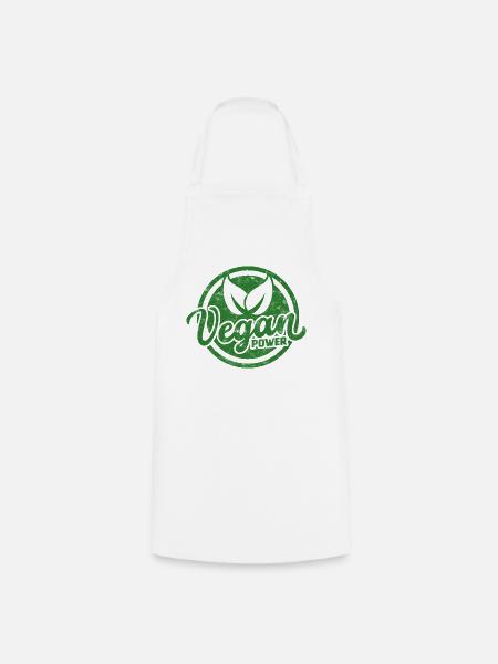 Vegan Power Emblem - Kochschürze - Weiß