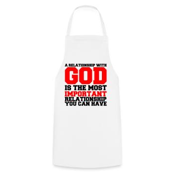 a_relationship_with_god2 - Cooking Apron - white - Front - AI Model Male 185 dark (185cm)