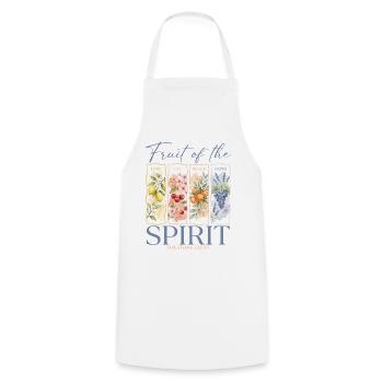 Fruit de l’Esprit Femmes chrétiennes - Tablier de cuisine - blanc - Devant - AI Model Male 185 dark (185cm)