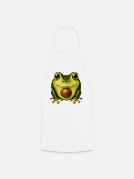 Avocado Frosch | Niedliches Tiermotiv - Kochschürze - Weiß