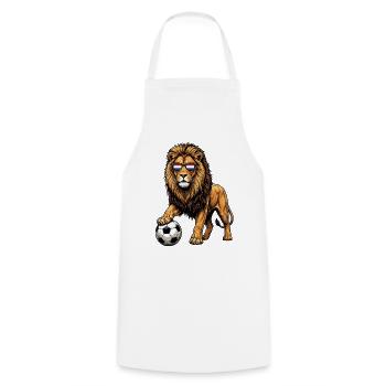 Football Cool Lion Drapeau des Pays-Bas - Tablier de cuisine - blanc - Devant - AI Model Male 185 dark (185cm)