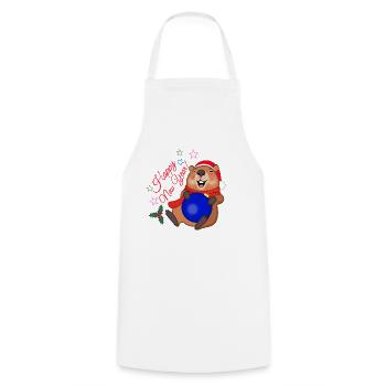 New Year's capybara - Cooking Apron - white - Front - AI Model Male 185 dark (185cm)