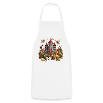 Duck fortress in the Knights' War - Cooking Apron - white - Front - AI Model Male 185 dark (185cm)