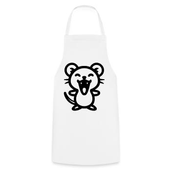 souris - Tablier de cuisine - blanc - Devant - AI Model Male 185 dark (185cm)