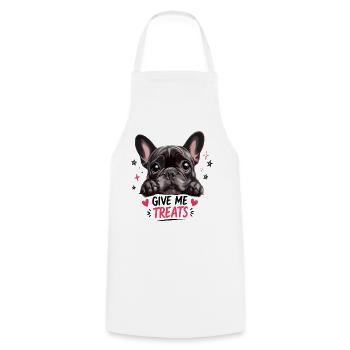 Donne-moi des friandises bouledogue français mignon - Tablier de cuisine - blanc - Devant - AI Model Male 185 dark (185cm)