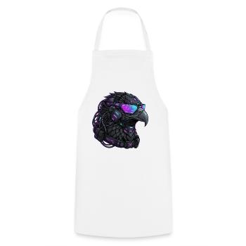 Cyberpunk Eagle Streetwear Mech - Cooking Apron - white - Front - AI Model Male 185 dark (185cm)