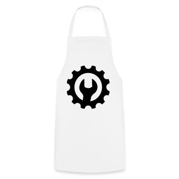 Car Mechanic Gear Wrench - Cooking Apron - white - Front - AI Model Male 185 dark (185cm)