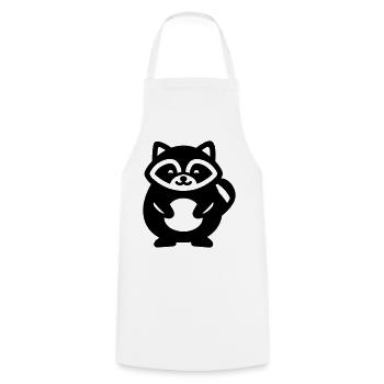 raccoon - Cooking Apron - white - Front - AI Model Male 185 dark (185cm)