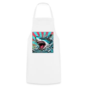 Shark - Cooking Apron - white - Front - AI Model Male 185 dark (185cm)