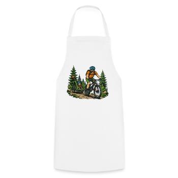 Père Vélo Enfant Trailer Trail VTT Famille Père - Tablier de cuisine - blanc - Devant - AI Model Male 185 dark (185cm)