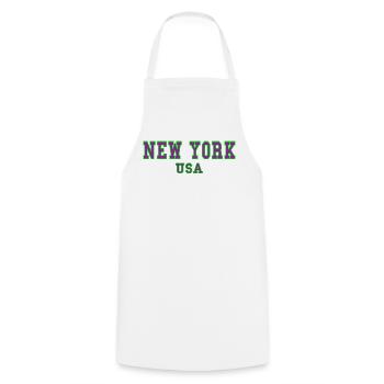 New York Gift America - Cooking Apron - white - Front - AI Model Male 185 dark (185cm)