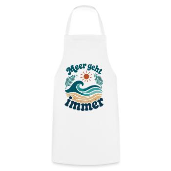 Sea Always Goes Waves Summer Vacation - Cooking Apron - white - Front - AI Model Male 185 dark (185cm)