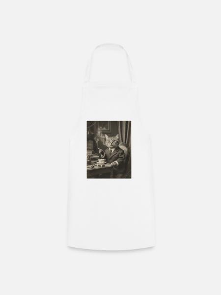 Katze - Kochschürze - Weiß