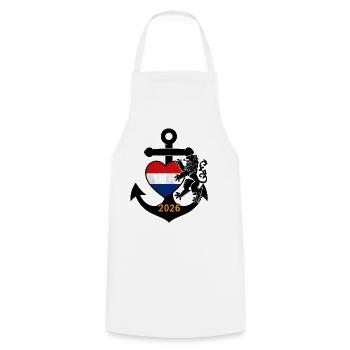 Heart of the Netherlands 2026 Anchor Dragon - Cooking Apron - white - Front - AI Model Male 185 dark (185cm)