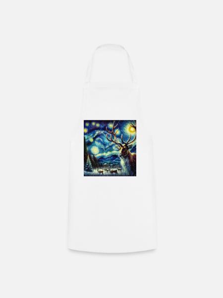 Rentier Starry Night - Kochschürze - Weiß