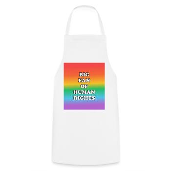 Grand fan de Human Rights Rainbow - Tablier de cuisine - blanc - Devant - AI Model Male 185 dark (185cm)