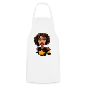 Star Hero Woman Dessin animé Pop Art - Tablier de cuisine - blanc - Devant - AI Model Male 185 dark (185cm)