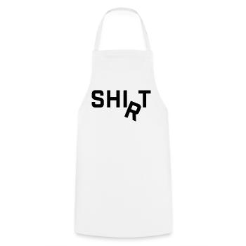 Shirt R falls around Slogan Motif - Cooking Apron - white - Front - AI Model Male 185 dark (185cm)