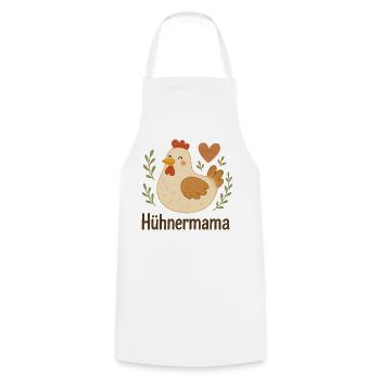 Hühnermama Fröhliche Henne - Kochschürze - Weiß - Vorne - AI Model Male 185 dark (185cm)