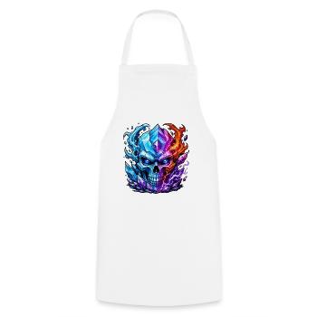 Crâne de Cristal Froid - Tablier de cuisine - blanc - Devant - AI Model Male 185 dark (185cm)
