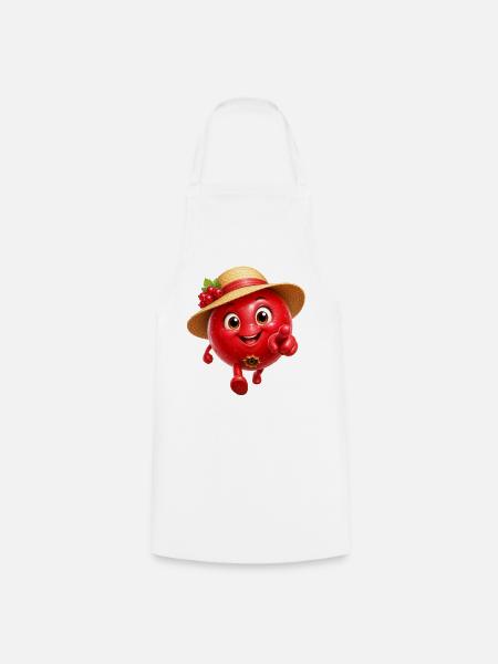 Himbeere - Kochschürze - Weiß