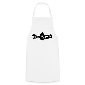 Klempner Werkzeug Wasser Logo - Kochschürze - Weiß - Vorne - AI Model Male 185 dark (185cm)