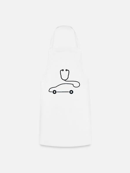 Car Mechanic Car Diagnostic Logo - Cooking Apron - white