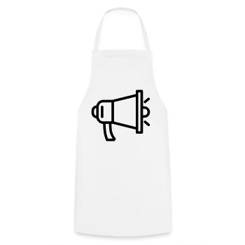 mégaphone - Tablier de cuisine - blanc - Devant - AI Model Male 185 dark (185cm)