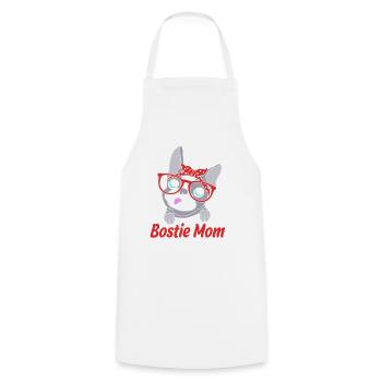 Boston Terrier - Tablier de cuisine - blanc - Devant - AI Model Male 185 dark (185cm)