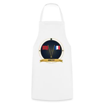 Amitié Maroc–France 2026 - Tablier de cuisine - blanc - Devant - AI Model Male 185 dark (185cm)