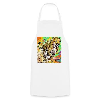 cheetah - Cooking Apron - white - Front - AI Model Male 185 dark (185cm)