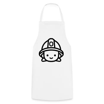 pompier - Tablier de cuisine - blanc - Devant - AI Model Male 185 dark (185cm)