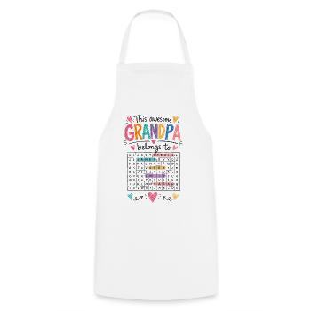 Ce Super Papy Appartient À | Mots Mêlés Famille - Tablier de cuisine - blanc - Devant - AI Model Male 185 dark (185cm)