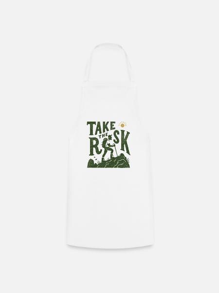 Take the Risk Wanderer Grafik - Kochschürze - Weiß