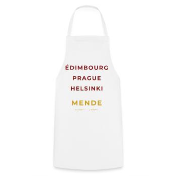 Mende Lozère - Edimbourg - Prague - Helsinki - Tablier de cuisine - blanc - Devant - AI Model Male 185 dark (185cm)