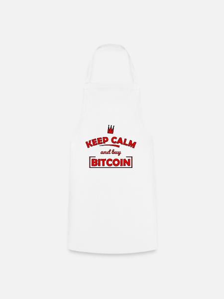 Keep Calm Bitcoin Print - Kochschürze - Weiß